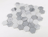 2" Beehive Dusk Honed Hexagon Marble Mosaic Tile