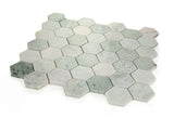 2" Beehive Green Polished Hexagon Marble Mosaic Tile