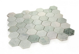 2" Beehive Green Polished Hexagon Marble Mosaic Tile