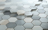 2" Beehive Italian Blue Polished Hexagon Marble Mosaic Tile