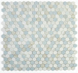 2" Beehive Sky Polished Hexagon Marble Mosaic Tile-Marble Mosaic-American Tile Depot