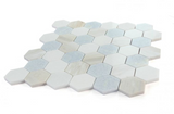 2" Beehive Sky Polished Hexagon Marble Mosaic Tile