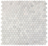 2" Beehive Snow White Polished Hexagon Marble Mosaic Tile