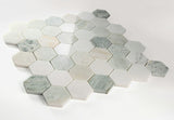 2" Beehive Spring Polished Hexagon Marble Mosaic Tile