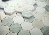 2" Beehive Spring Polished Hexagon Marble Mosaic Tile