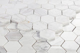 2" Beehive White Polished Hexagon Marble Mosaic Tile