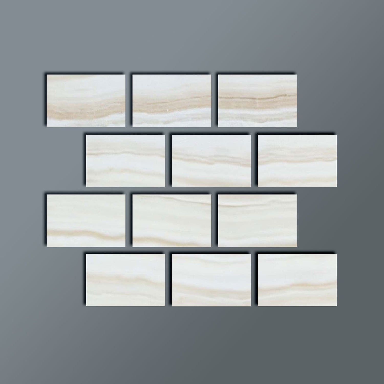 4 X 6 Premium White Onyx VEIN-CUT Polished Field Tile