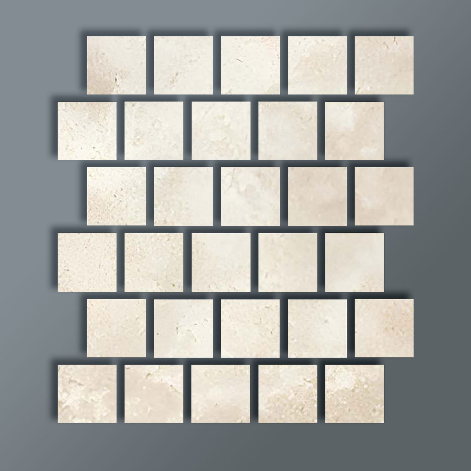 3 X 3 Durango Cream Travertine Cross Cut Honed Tile