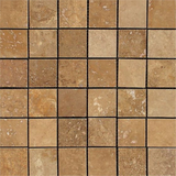 2 X 2 Noce Travertine Honed Mosaic Tile