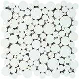 Thassos White Marble Polished Bubbles Mosaic Tile