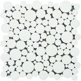 Thassos White Marble Polished Bubbles Mosaic Tile