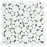 Thassos White Marble Polished Bubbles Mosaic Tile