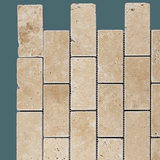 2 X 4 Walnut Travertine Tumbled Brick Mosaic Tile