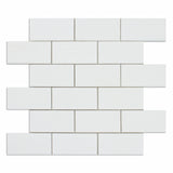 2 X 4 Thassos White Marble Polished Brick Mosaic Tile-Marble Mosaic-American Tile Depot