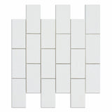 2 X 4 Thassos White Marble Polished Brick Mosaic Tile-Marble Mosaic-American Tile Depot