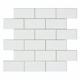 2 X 4 Thassos White Marble Polished Brick Mosaic Tile-Marble Mosaic-American Tile Depot