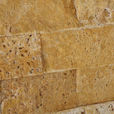 2 X 4 Gold / Yellow Travertine Split-Faced Brick Mosaic Tile