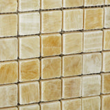 1 X 1 Honey Onyx Polished Mosaic Tile