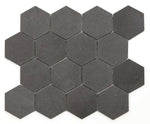 3" Beehive Basalt Honed Hexagon Marble Mosaic Tile-Marble Mosaic-American Tile Depot