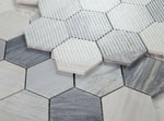 3" Beehive Italian Blue Honed Hexagon Marble Mosaic Tile-Marble Mosaic-American Tile Depot