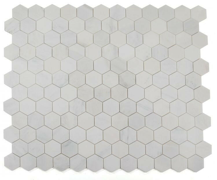 3" Beehive Snow White Polished Hexagon Marble Mosaic Tile-Marble Mosaic-American Tile Depot