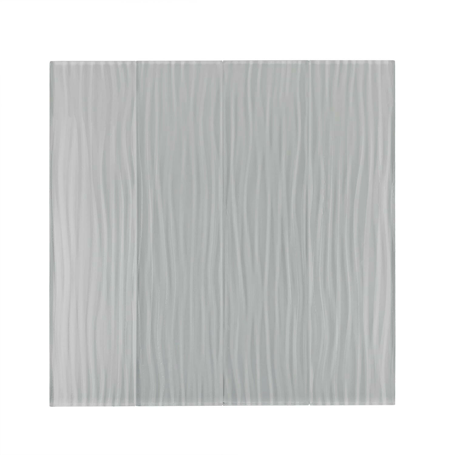 3 X 12 Gray Pasific Waves Glass Subway Tile-Glass Tile-American Tile Depot