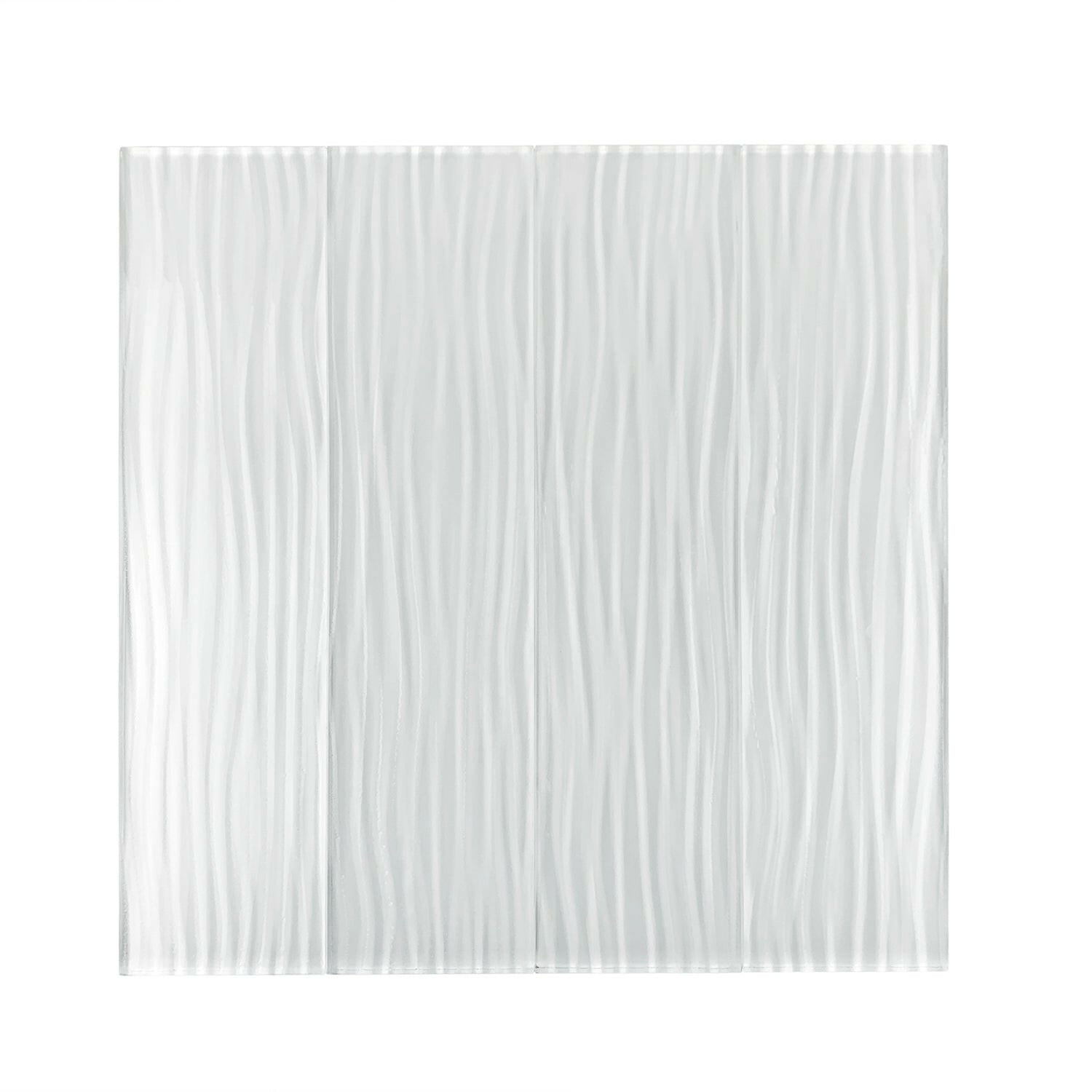 3 X 12 White Pacific Waves Glass Subway Tile-Glass Tile-American Tile Depot