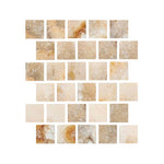 3 X 3 Antico Onyx Travertine Filled & Honed Tile-Travertine Mosaic-American Tile Depot