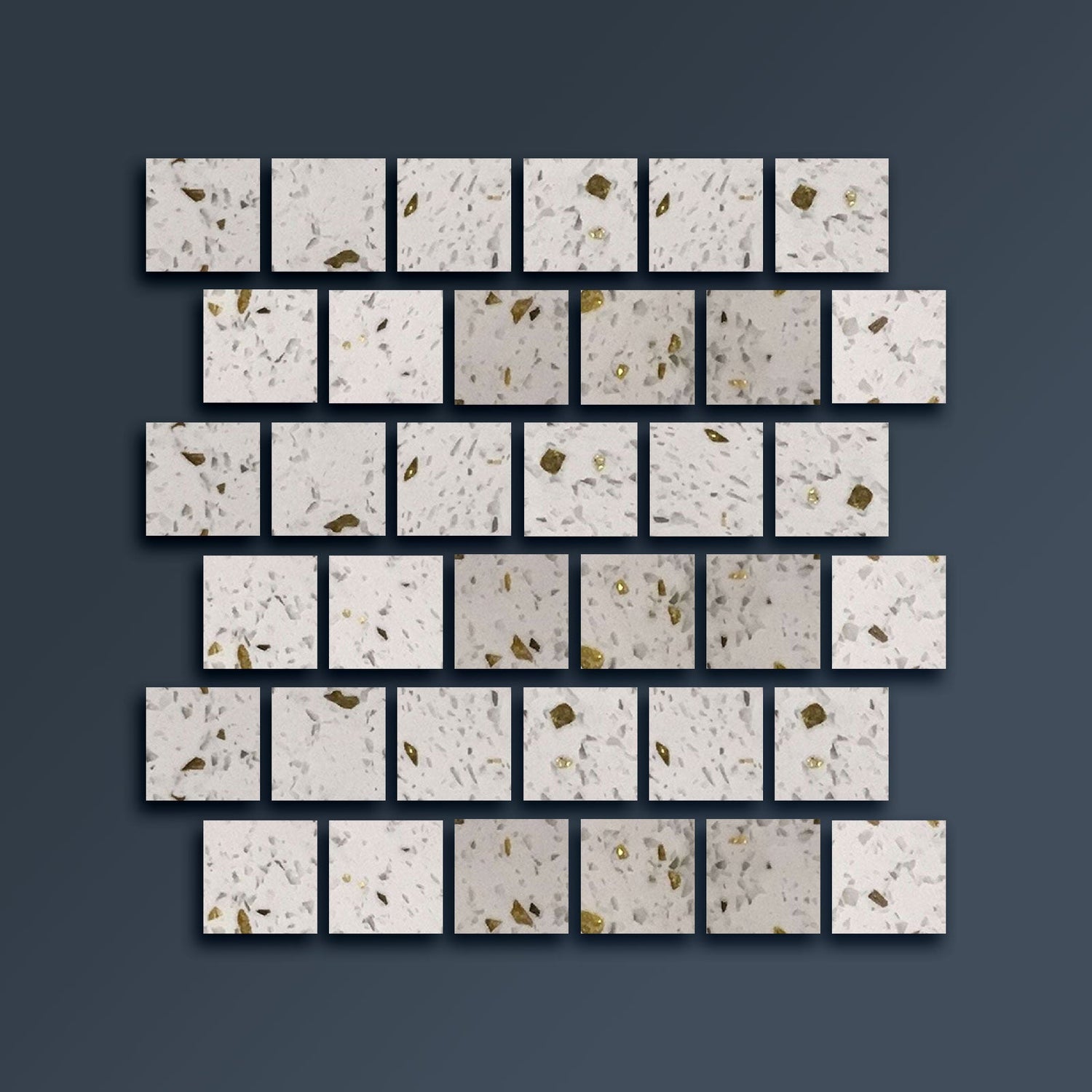 3 X 3 Terrazzo Gold Marble Polished Field Tile-Marble Mosaic-American Tile Depot