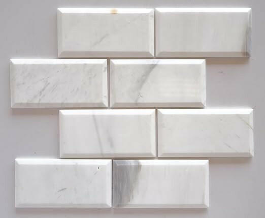 3 X 6 Bianco Dolomite Polished & Beveled Marble Field Tile-Marble Tile-American Tile Depot