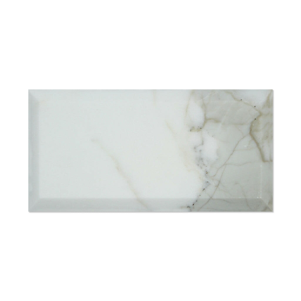 3 X 6 Calacatta Gold Marble Honed & Deep-Beveled Field Tile-Marble Tile-American Tile Depot