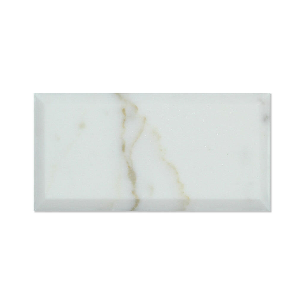 3 X 6 Calacatta Gold Marble Honed & Deep-Beveled Field Tile-Marble Tile-American Tile Depot