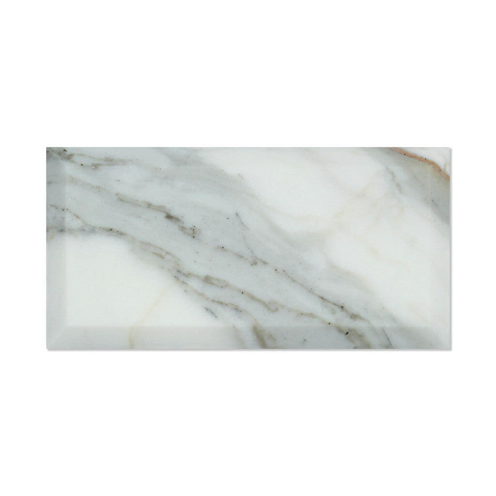 3 X 6 Calacatta Gold Marble Honed & Deep-Beveled Field Tile-Marble Tile-American Tile Depot