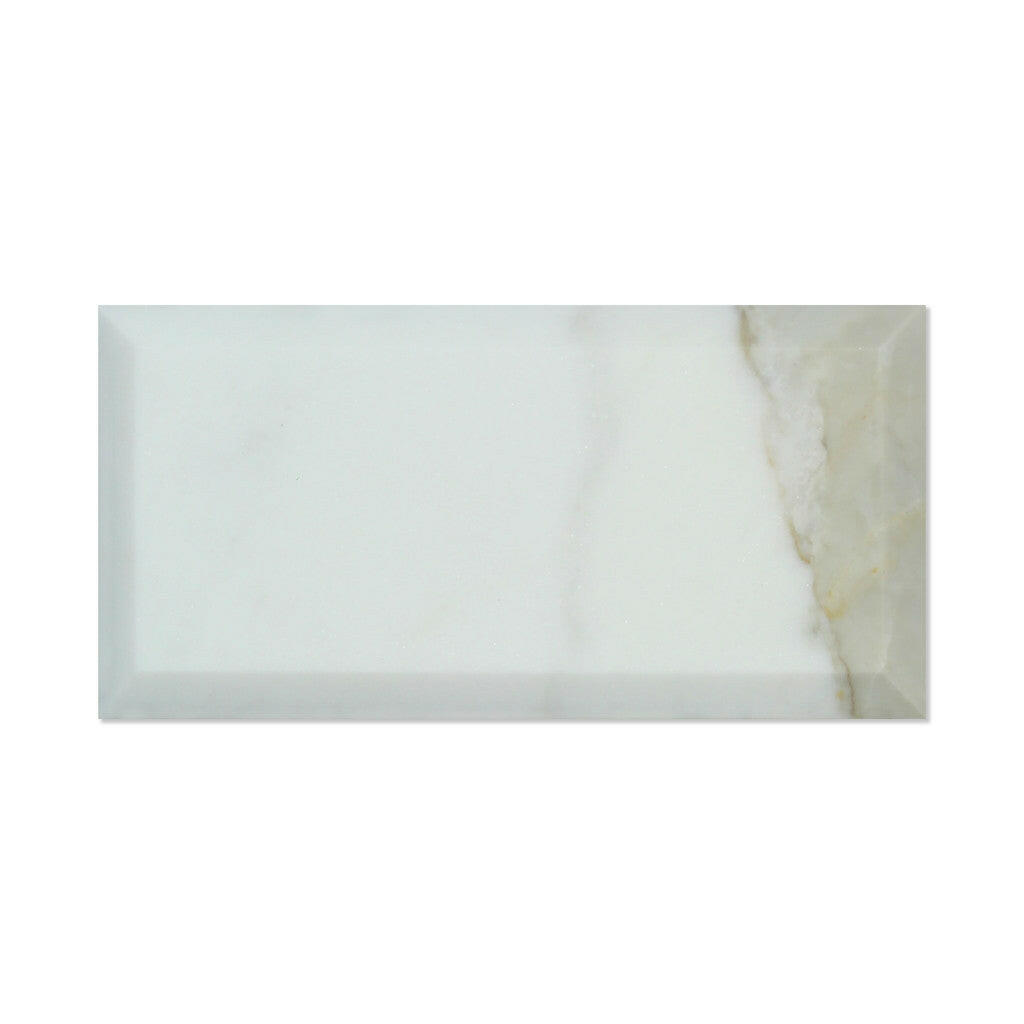 3 X 6 Calacatta Gold Marble Polished & Deep-Beveled Field Tile-Marble Tile-American Tile Depot