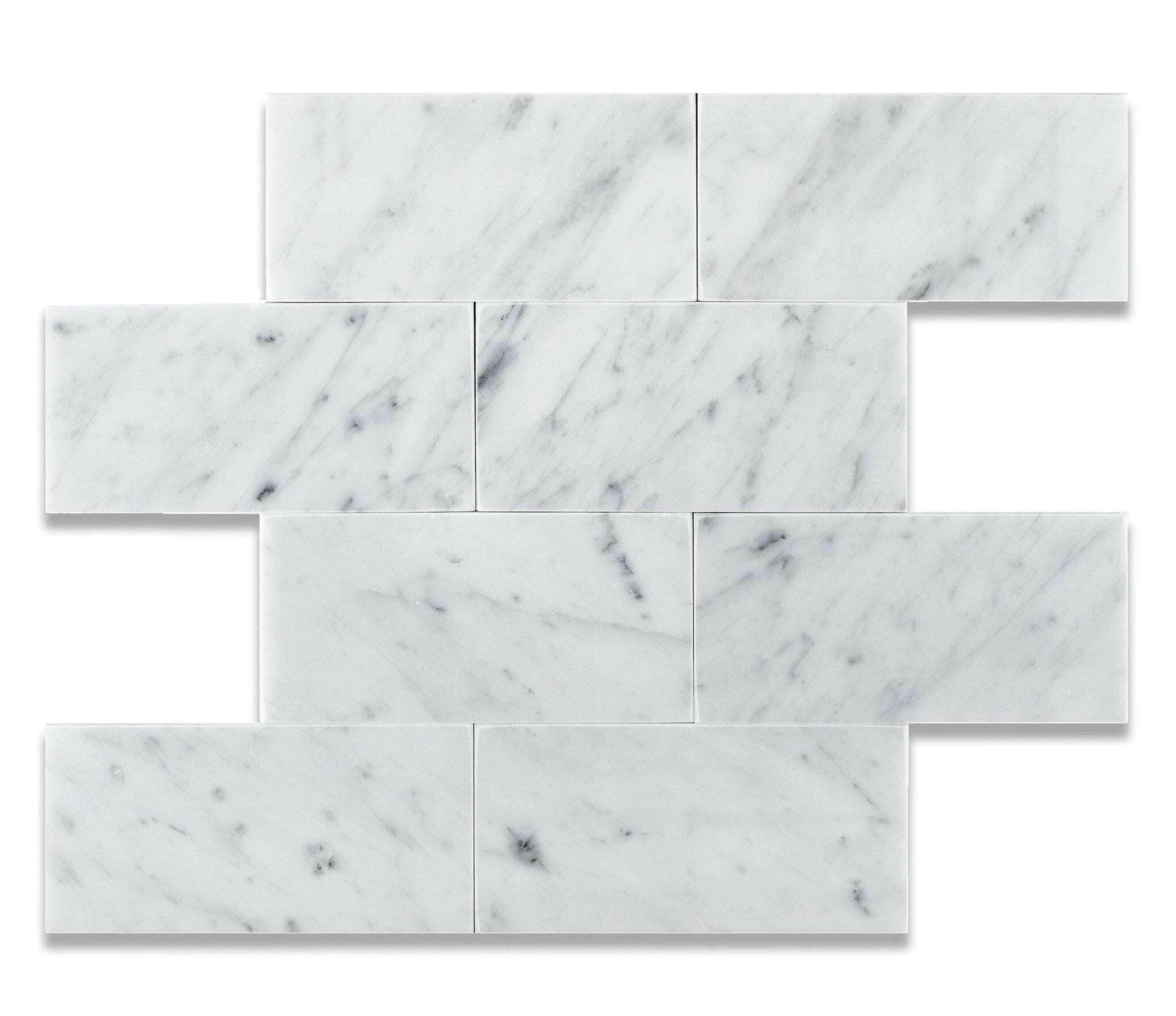 3 X 6 Carrara White Marble Polished Subway Brick Field Tile-Marble Tile-American Tile Depot