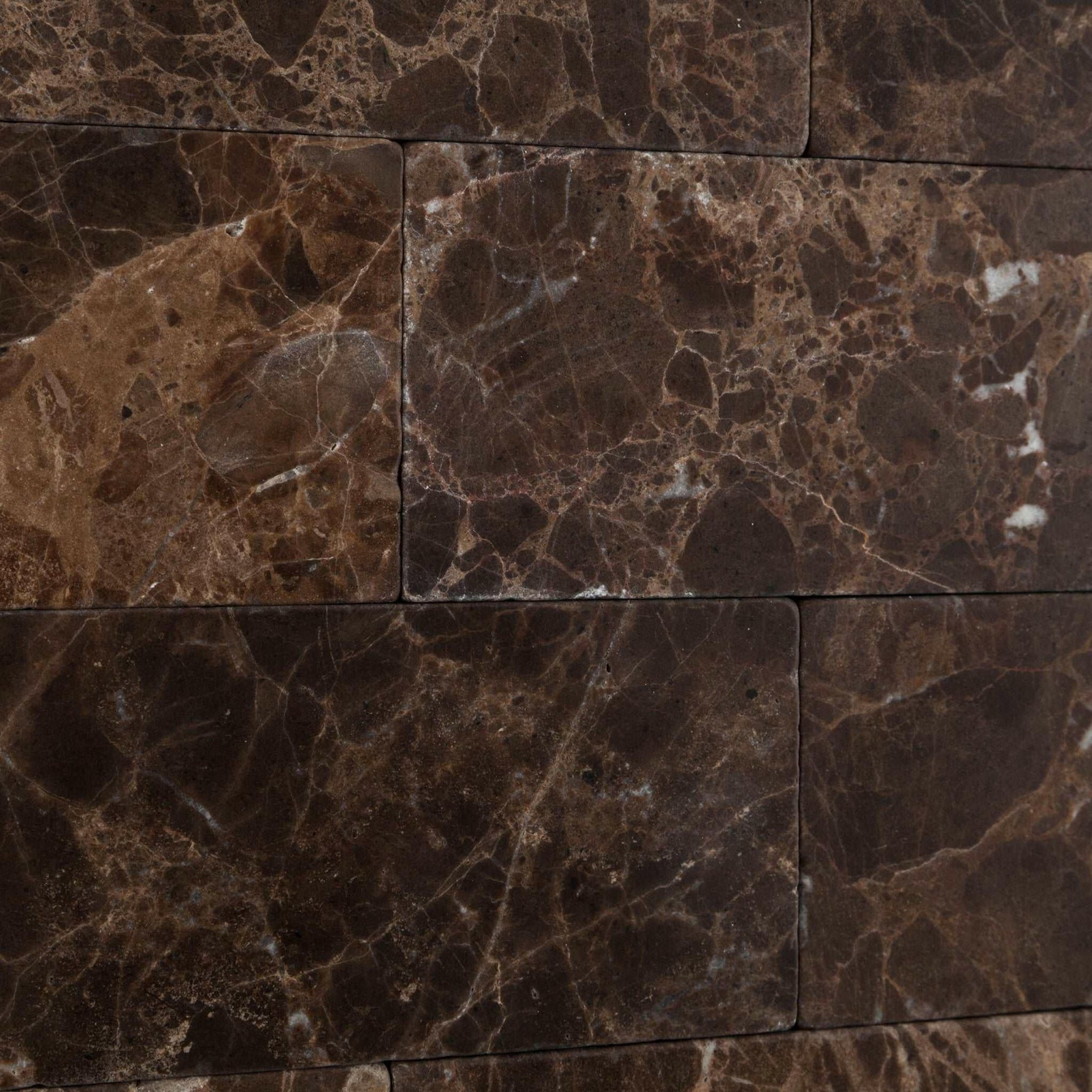 3 X 6 Emperador Dark Marble Tumbled Subway Brick Field Tile-Marble Tile-American Tile Depot