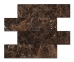 3 X 6 Emperador Dark Marble Tumbled Subway Brick Field Tile-Marble Tile-American Tile Depot