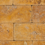 3 X 6 Gold / Yellow Travertine Tumbled Subway Brick Field Tile-Travertine Tile-American Tile Depot