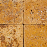 3 X 6 Gold / Yellow Travertine Tumbled Subway Brick Field Tile-Travertine Tile-American Tile Depot