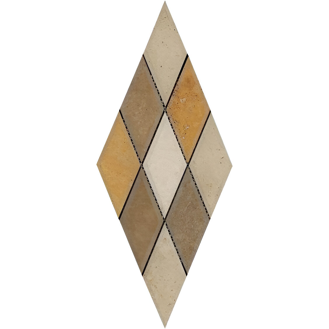 3 X 6 Mixed Travertine Diamond / Rhomboid Honed & Beveled Mosaic Tile-Travertine Mosaic-American Tile Depot