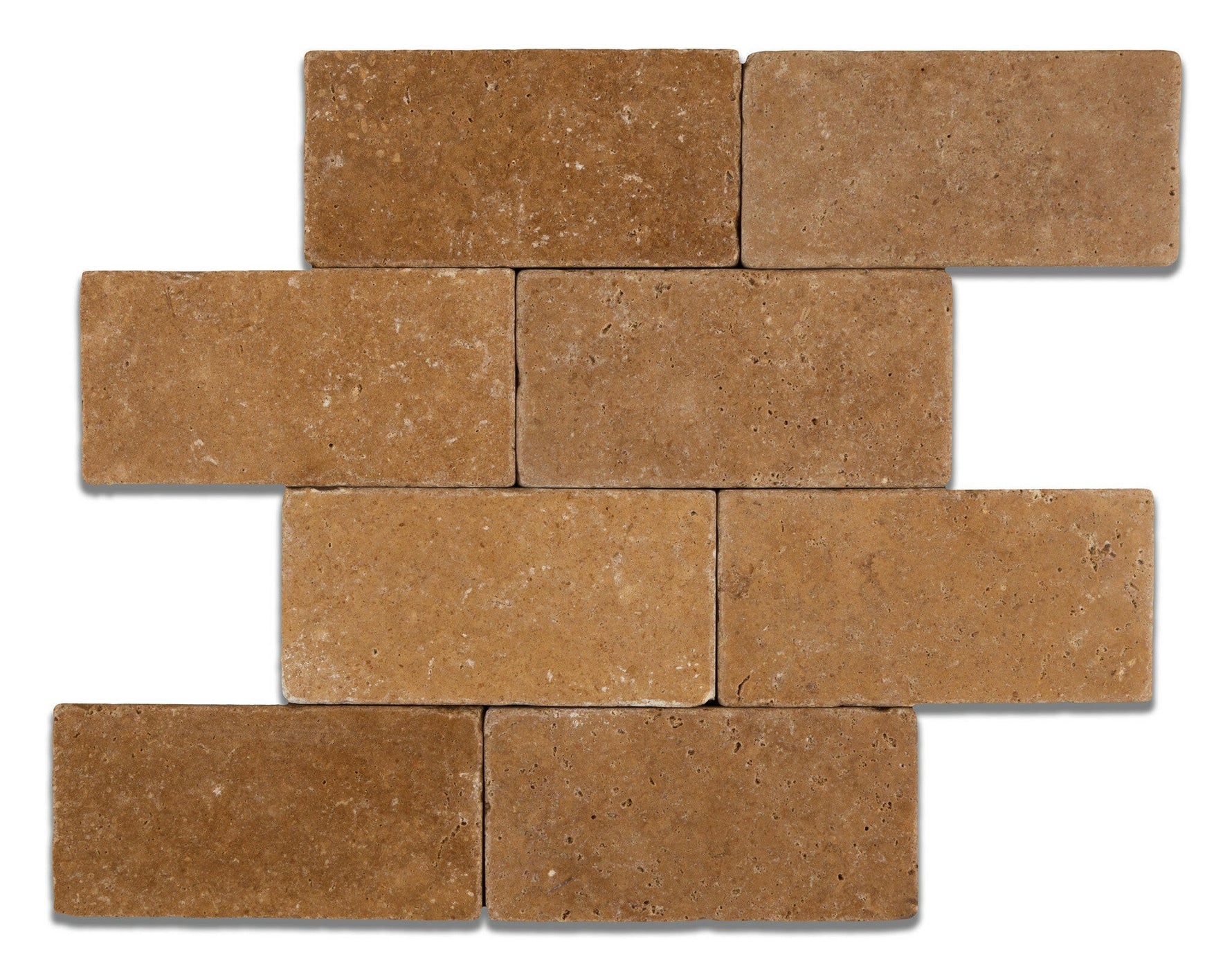 3 X 6 Noce Travertine Tumbled Subway Brick Field Tile-Travertine Tile-American Tile Depot