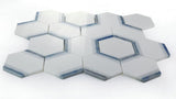 3.5" Beehive Royal Sapphire Hexagon Marble Mosaic Tile