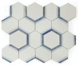 3.5" Beehive Royal Sapphire Hexagon Marble Mosaic Tile-Marble Mosaic-American Tile Depot