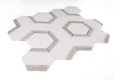 3.5" Beehive Royal Sky Polished Hexagon Marble Mosaic Tile