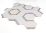 3.5" Beehive Royal Sky Polished Hexagon Marble Mosaic Tile