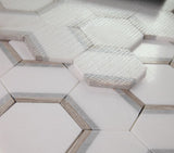 3.5" Beehive Royal Sky Polished Hexagon Marble Mosaic Tile