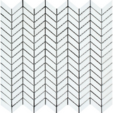 Thassos White Marble Honed Mini Chevron Mosaic Tile