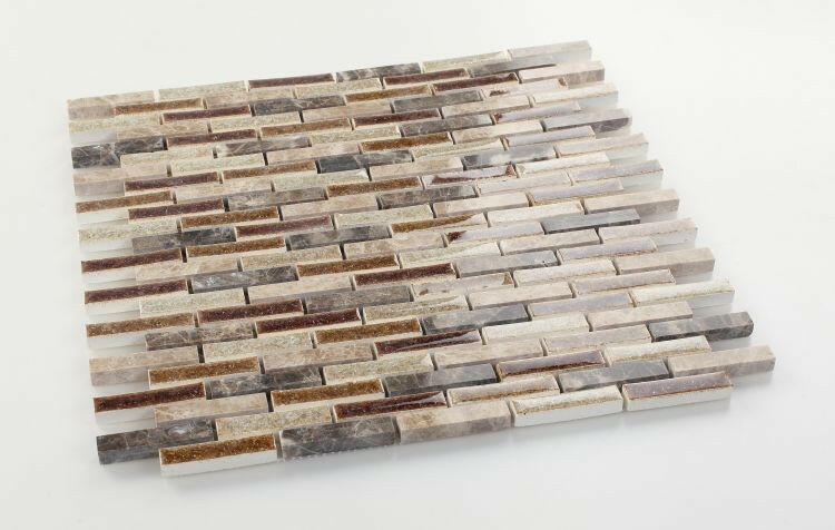 3/8 x 2 Garnet Linear Princess Mosaic Wall Tile-Mixed Mosaic-American Tile Depot