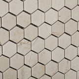 Crema Marfil Marble Polished 1" Mini Hexagon Mosaic Tile