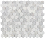 3" Beehive City Grey Polished Hexagon Marble Mosaic Tile